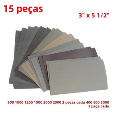 Imagem de Conjunto De 15 Peças De Lixa Com Granulometria 400-2500 Para Lixamento