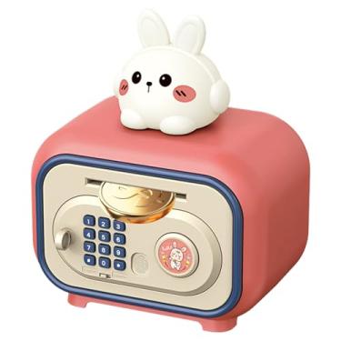 Imagem de Cofre para Guardar Dinheiro das Crianças,Com Senha e Digital e Pote ATM Automático | Depósito Seguro Infantil - Para Natal e Casa, para Crianças de 4