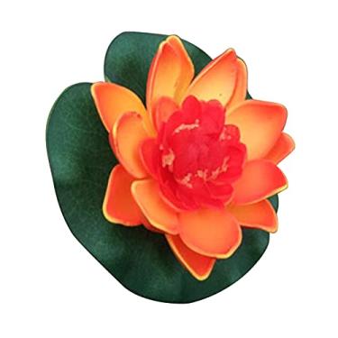 Imagem de Flores de Lótus Flutuantes Artificiais Pads Lírio Falsos Realistas Lagoas Água Piscina Decoração Lago Residencial Plantas Clima Fácil Instalar Alto- EVA Reutilizável Aparência Realista