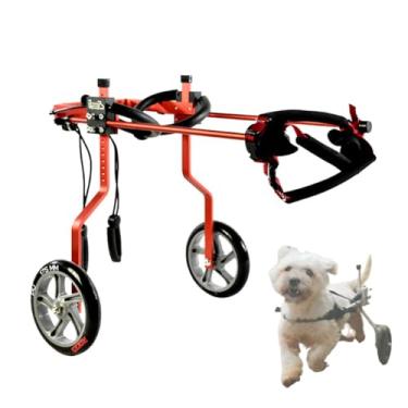 Imagem de HGTRH Cadeira de rodas ajustável para cães idosos, arnês de suporte traseiro para displasia e artrite, auxílio de mobilidade leve com 4 rodas silenciosas B XXL