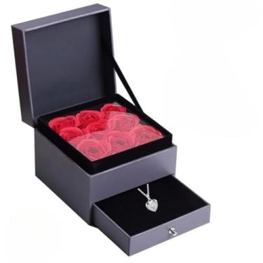 Imagem de Presente Feminino, Colar de Senhoras e Sabonete Caixa de Presentes com Flores para Dia Das Mães e Esposa(1 CONJUNTO)