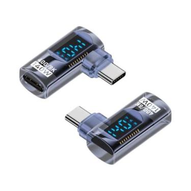 Imagem de Adaptador USB C De 90 Graus Transferência De Dados De 40Gbps PD 140W U