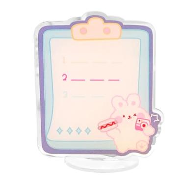 Imagem de Lindo quadro de acrílico apagável a seco, quadro de notas reutilizável apagável com suporte para bibliotecas, restaurantes, escritórios, escolas (selfie de coelho branco)