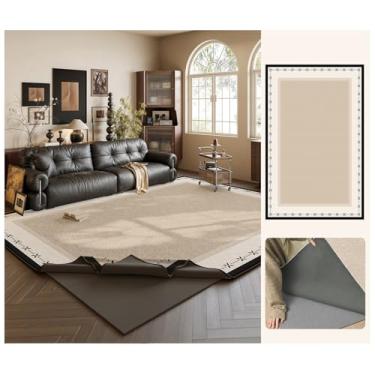 Imagem de SPXMQSS Tapetes laváveis à máquina para sala de estar, tapete lavável removível para sala de estar, tapete grosso antiderrapante macio para quarto, sala de jantar, escritório em casa A 160 x 240 cm