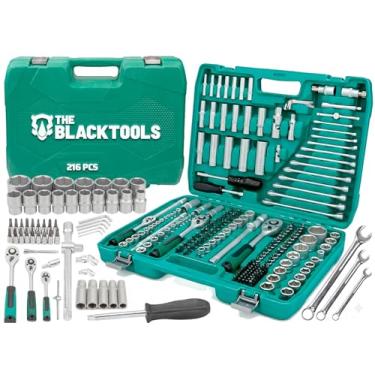 Imagem de Jogo de Soquetes e Chaves 216 Peças The Black Tools TSK216 – Encaixe 1/4", 3/8", 1/2" Maleta Organizada