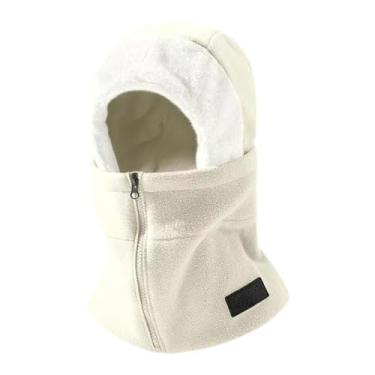 Imagem de Aymzbd Balaclava de esqui, máscara facial térmica, protetor de pescoço, cachecol, cobertura facial para ciclismo, Branco