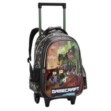 Imagem de Mochila Rodinhas Gamecraft Minecraft Escolar Infantil Menino Denlex-Masculino