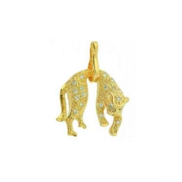 Imagem de Pingente de Pantera Cravejado Banhado Ouro