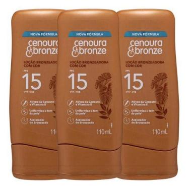 Imagem de Cenoura e Bronze Loção Bronzeadora c/Cor FPS15 110ml kit c/3