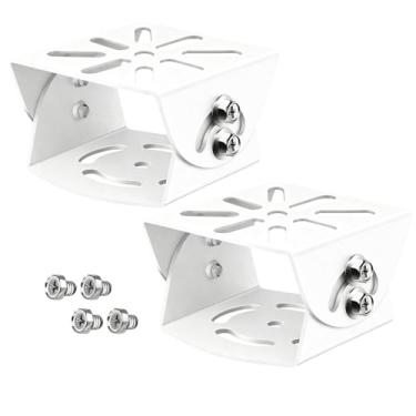 Imagem de FINXRoll Pacote com 2 suportes para câmera de segurança CCTV - Adaptador universal de aço resistente para câmeras PTZ/Dome/Bullet, compatível com parede/teto/mastro, compatível com painéis solares
