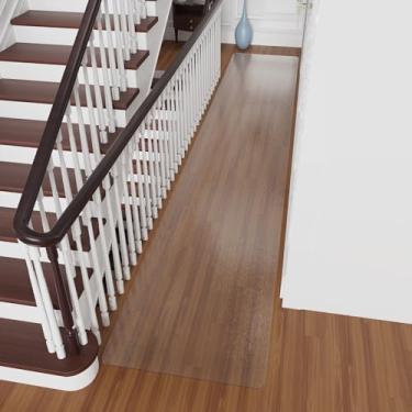 Imagem de Tapete de vinil para corredor, tapete de cozinha transparente à prova d'água para chão, tapete de plástico antiderrapante para entrada, tapete de área durável fácil de limpar para quarto, lavanderia