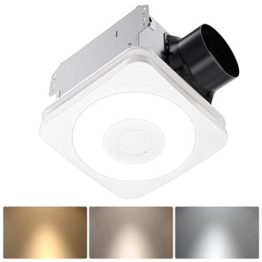 Imagem de OREiN Exaustor de banheiro 3 em 1 com luz LED e sensor de umidade, 160 CFM, liga automática a 60% de umidade, 1500 lm, 3000 k/4000 k/5000 K, luz noturna, certificação ETL e FCC, abertura de teto