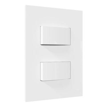 Imagem de Interruptor Duplo 10a 4x2 Recta C/ Placa Simples Branco Blux