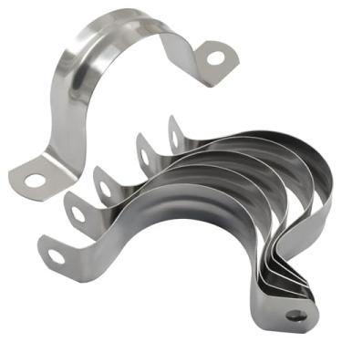 Imagem de Hordion 10 peças 1-9/40.6 cm suporte U de alça de dois furos, correia de tubo rígido M40 braçadeira de conduíte de aço inoxidável para fixação de tubos