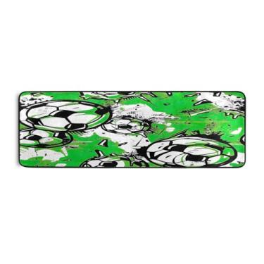 Imagem de Qilmy Tapete de futebol colorido 183 x 61 cm, antiderrapante, antifadiga, confortável, tapetes longos, para quarto, sala de estar, banheiro, corredores, entrywa507