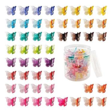 Imagem de Clipes de cabelo XIEHE Butterfly, 50 pacotes de cores variadas para mu