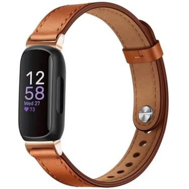 Imagem de Pulseira de couro para Fitbit Inspire 3/2/1 pulseiras esportivas ajustáveis de reposição para mulheres e homens