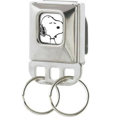 Imagem de Chaveiro Peanuts, chaveiro com fivela de cinto de segurança, Snoopy Face Branco