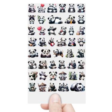 Imagem de Graviarte - Cartela 45 Adesivos Panda Fofo Filhote DTF UV Prova D'Água