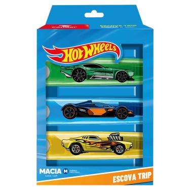 Imagem de Escova Dental Macia Hot Wheels Condor Trip Cabeça M 3 Unidades
