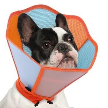 Imagem de AOFITEE Cone para cães - Coleira de cone para cães após a cirurgia, cones confortáveis para os cães pararem de lamber, cones pequenos e macios ajustáveis para cicatrização de feridas, coleira