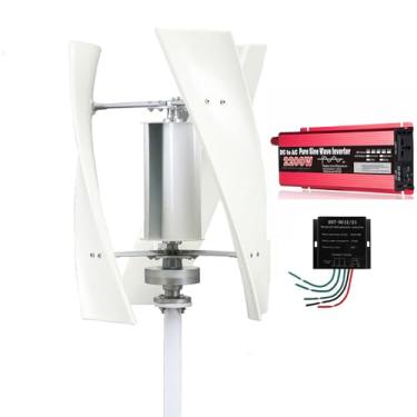 Imagem de HUIZHITENGDA Gerador de Turbina Eólica Vertical de 3 Lâminas 2200W, Turbina Eólica Maglev 12V 24V 48V 220V, Fácil de Montar, Adequada para Áreas com Vento/Solar/Ruas/Montanhas,220v