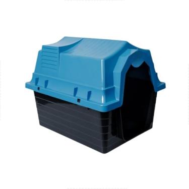 Imagem de Casinha para Cachorro N3 em Plástico Resistente com Proteção UV, Ventilação Lateral e Fácil Montagem(Azul)