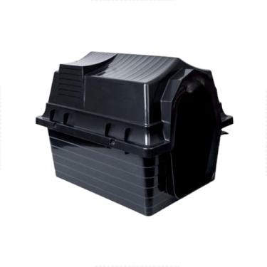 Imagem de Casinha para Cachorro N3 em Plástico Resistente com Proteção UV, Ventilação Lateral e Fácil Montagem(Preta)