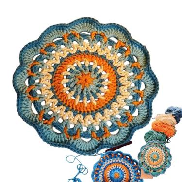 Imagem de VPIEYX Conjunto de porta-copos decorativo, kit de porta-copos de agulha DIY – Kit completo de artesanato com fio de ferramenta de agulha de perfuração, perfeito para presentes personalizados, projetos