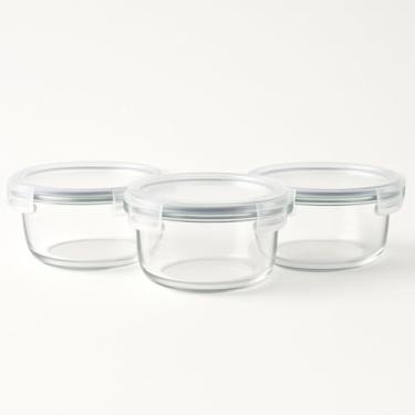 Imagem de Kit com 3 Potes Herméticos de Vidro 650ml com Tampa de Silicone para Armazenar Alimentos