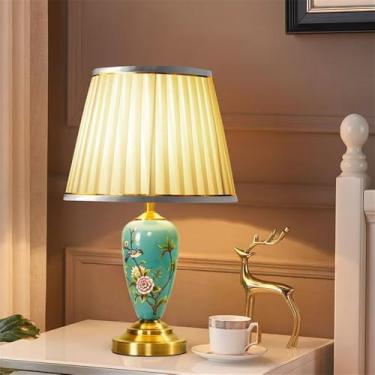 Imagem de Quarto Contemporâneo Lâmpada De Mesa De Cerâmica LED Criatividade Americana Sala De Estar Quarto Infantil Estudo Villa Hotel Cabeceira Mesa Luz (Estilo 15)
