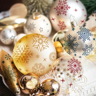 Imagem de Flortlias Transferência de Natal para artesanato, móveis, floco de neve, UV, DTF, transferências para decoração de Natal DIY, floco de neve colorido de Natal