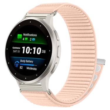 Imagem de Pulseira de relógio de 20 mm compatível com Garmin Vivoactive 6/Vivoactive 5/3/3 Music Watch, pulseiras esportivas de nylon macio respirável para Garmin Venu Sq 2/Forerunner 55/165/245/645