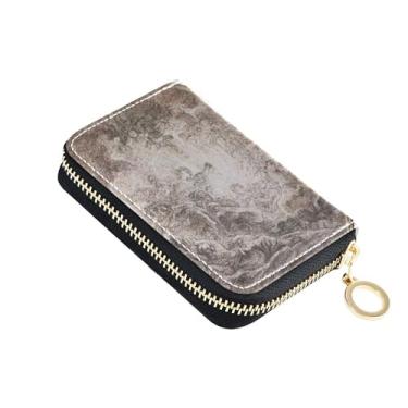Imagem de Carteira feminina com zíper e porta-cartões com bloqueio de RFID, pequena carteira masculina com bolso para moedas, estampa de François Lemoyne Hércules