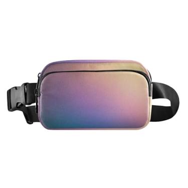 Imagem de Bolsa de cinto com três maneiras de usar bolsa de cinto marrom gradiente 20 x 13 x 5,3 cm, Azul rosa lilás amarelo dégradé, one size, Azul rosa lilás amarelo dégradé