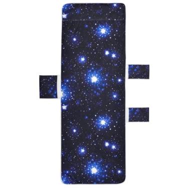 Imagem de Blue Black Stars Clouds Chaise Lounge Cover Toalhas de Cadeira Piscina Lounge Praia Espreguiçadeira Floral 215,9 cm x 76,2 cm