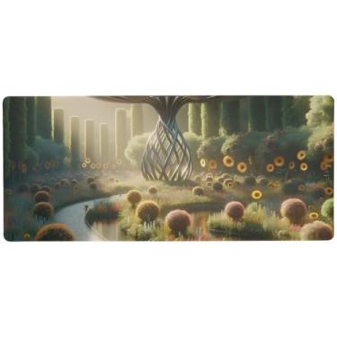 Imagem de Tapete de mouse para jogos verde solar jardim controle de precisão, mousepad grande para jogos, 80 x 30 cm, mouse pads