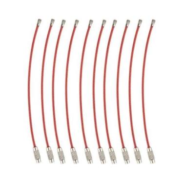 Imagem de Tag De Chaveiro Em Aço Inoxidável Com Corda, Cabo, Laço, Anéis De Fech