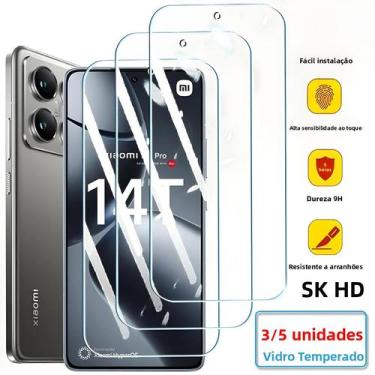 Imagem de Protetores De Tela De Vidro Temperado Xiaomi Mi 14T 14T pro 3 5 Peças 
