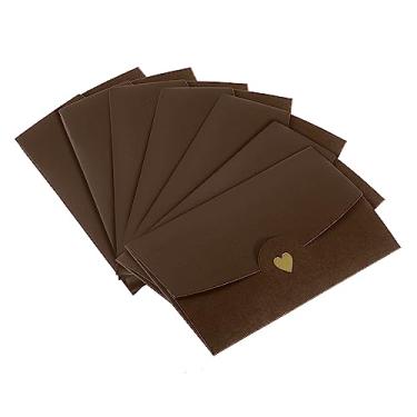 Imagem de Mini envelopes, pacote com 12 pequenos porta-cartões de presente, envelopes de convite de negócios de coração dourado retrô para casamento, aniversário, café
