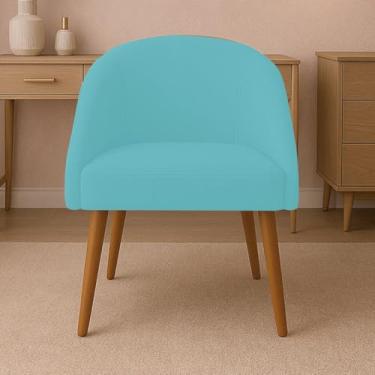 Imagem de Cadeira de Jantar Lua Moderna com Pés Palito - Estofada em Veludo Premium, Design Contemporâneo para Sala e Quarto(Azul Turquesa)