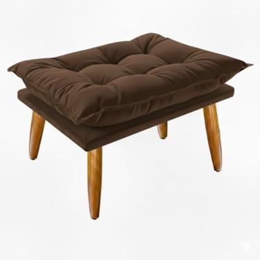Imagem de Puff Decorativo Slim Retrô - Revestido em Suede com Pés Palito de Madeira, Elegante e Versátil(MARROM)
