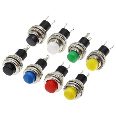 Imagem de 6 peças de montagem em painel, interruptor de botão de pressão momentâneo de 10 mm (ON) rosca de parafuso superior (DS-316, 6 peças)