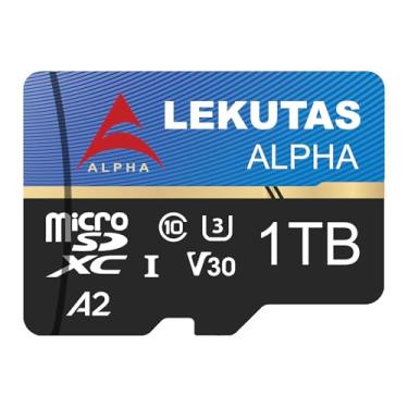 Imagem de LEKUTAS Cartão micro SD 1T (999GB), cartão de memória flash microSDXC UHS-I, cartão TF, alta velocidade de leitura 120 MB/s, C10, U3, A2, V30, para gravação de vídeo Full HD, 4K UHD