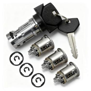 Imagem de Cilindro de trava de interruptor de ignição e 3 peças de cilindros de fechadura de porta com 2 chaves para Jeep Wrangler YJ/Cherokee XJ/Comanche/Grand Cherokee ZJ/Dodge Viper Substituir 17250.05