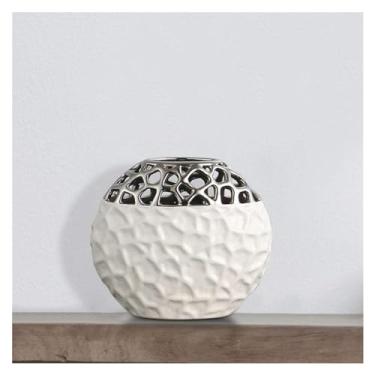 Imagem de Vaso de decoração de vaso de cerâmica para sala de estar, armário de TV, decoração de vinho, exibição de estátua de cerâmica, ornamentos de estátua de cerâmica para decoração de casa