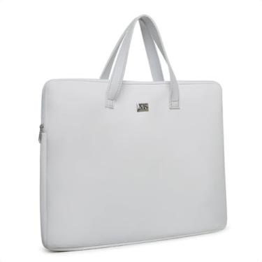 Imagem de Capa para Notebook de Couro Eco - Case Pasta Compatível com 14/15/16/17 Polegadas, Proteção Anti-Arranhões para Uso Diário, Trabalho e Viagens (Branco)