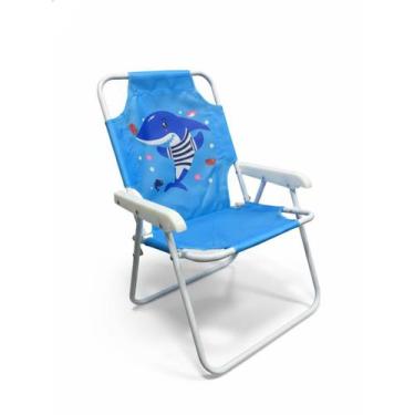 Imagem de Cadeira De Praia Infantil Tubarão De Oxford 53CM X 25CM X30CM