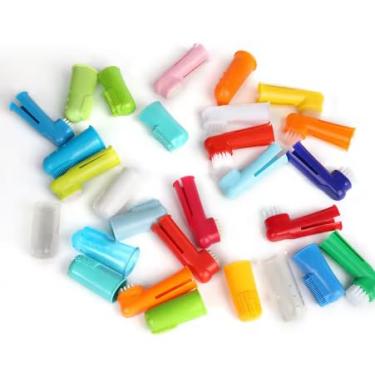 Imagem de Kit 4 Escovas de Dente para Cães e Gatos, Higiene Bucal Pet, Cerdas Macias, Plástico Rígido, Previne Mau Hálito e Tártaro