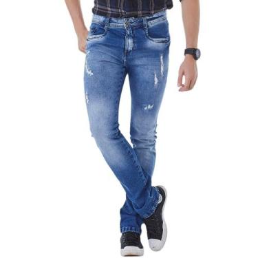 Imagem de Calça Jeans Masculina HNO Skinny Destroyed Azul - HNO Jeans, 38